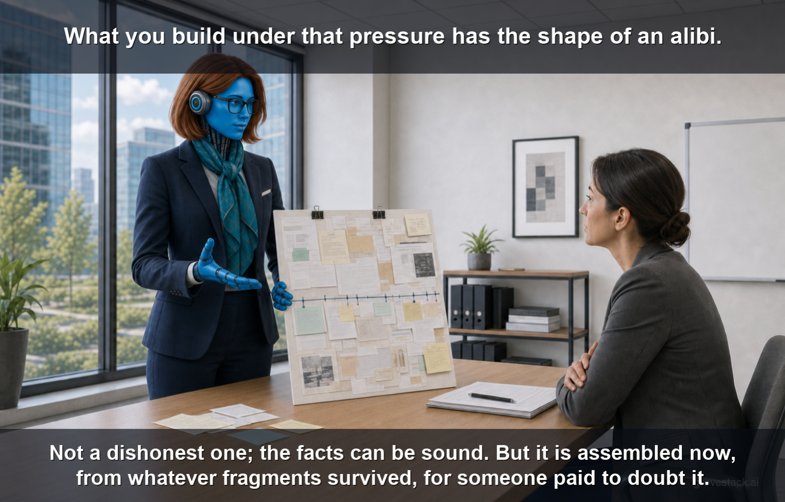 The Retroactive Alibi — slide 2 of 5