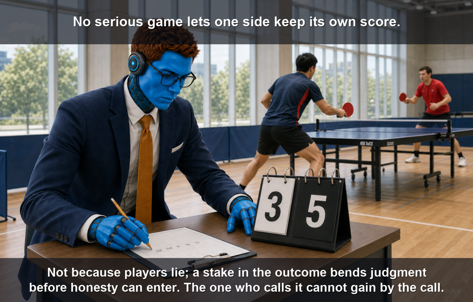 The Referee Cannot Also Be a Player — slide 1 of 5