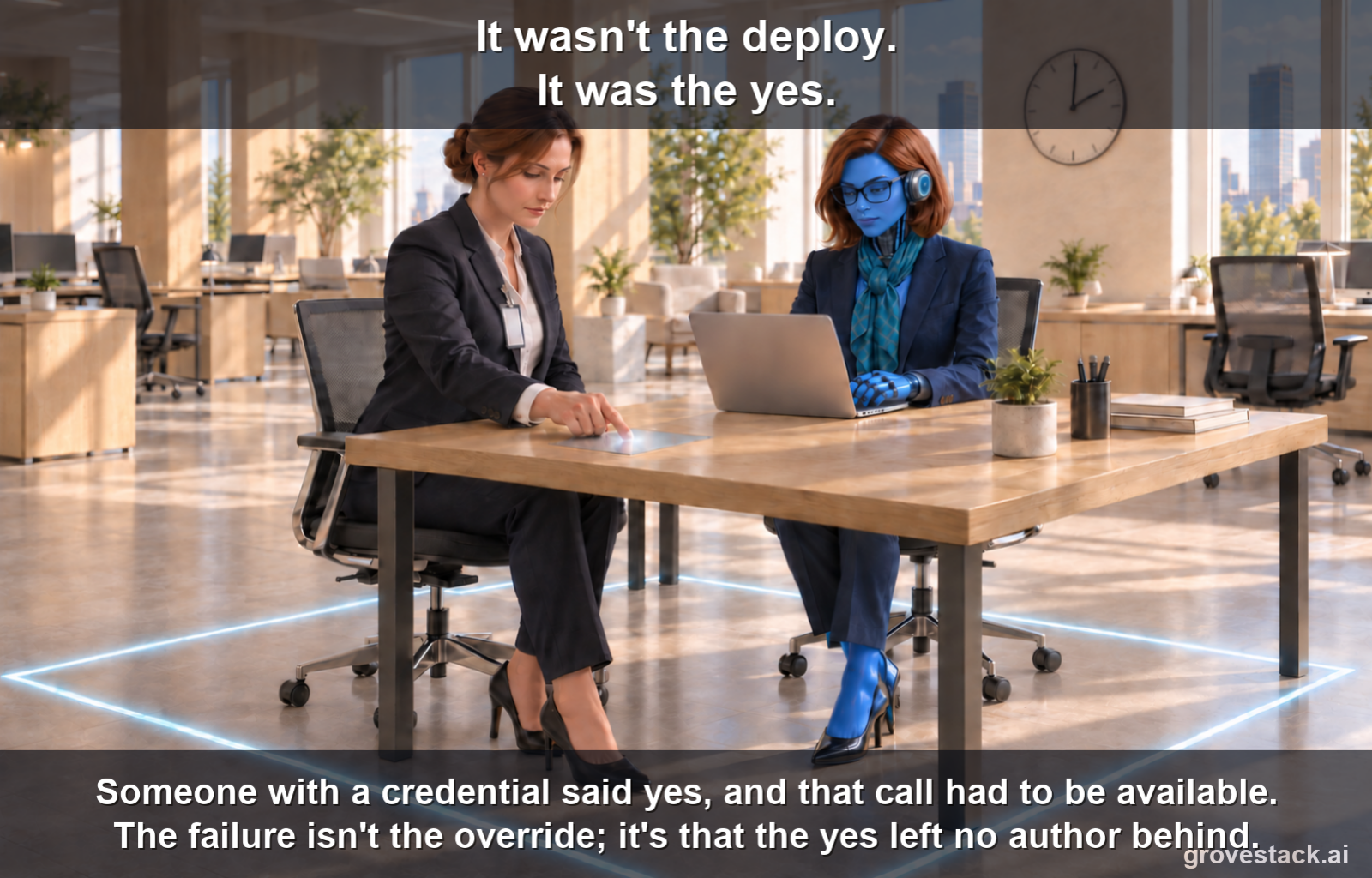 The Approval With No Author, slide 1 of 4